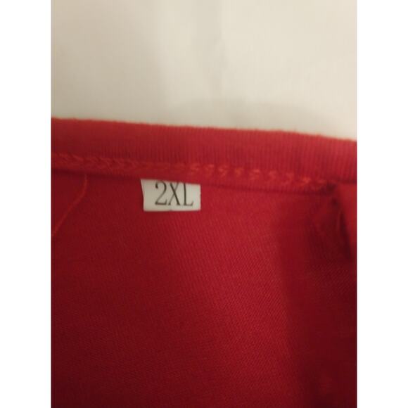 Red Sequin Cold Shoulder Strappy Long Sleeve Shirt Women’s 2XL Holiday Party - Picture 8 of 9